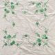 Antique square tablecloth with embroidered appliqué - 107x107 cm - Cotton