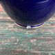 Large round old blue planter Luneville