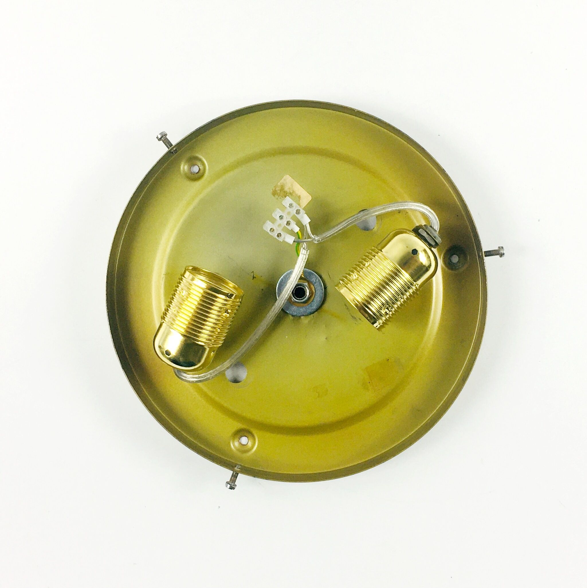 Amber bubble glass flush mount by helena tynell for limburg, germany, 1970s