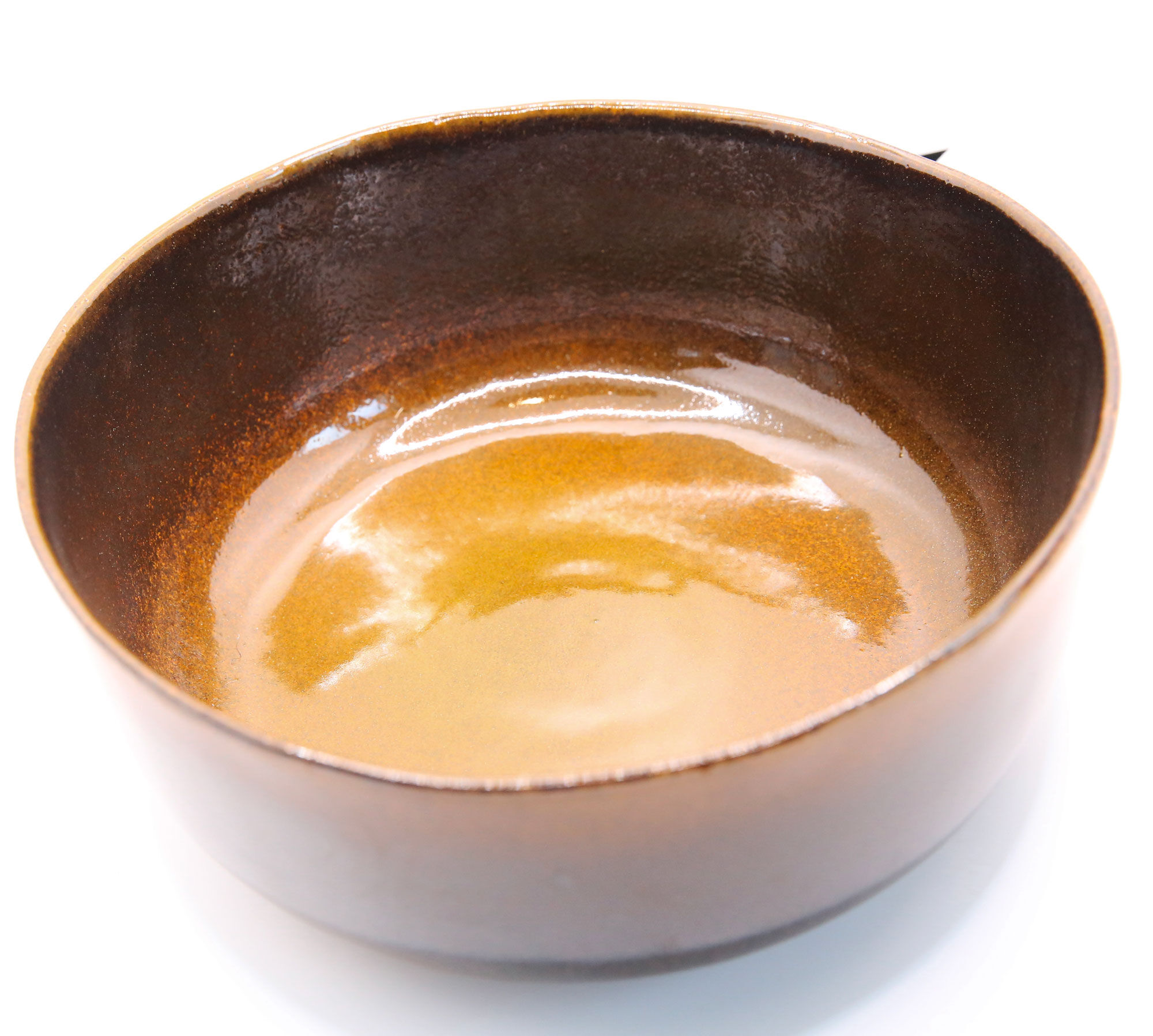 Salad bowl in brown sandstone, khaki and saffron