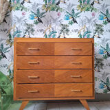Vintage chest of drawers with compass feet, old furniture