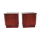 Lot of 2 vintage wooden bedside tables 70s