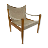 Fauteuil safari danois par Erik Wørts pour Niels Eilersen, Danemark années 1960