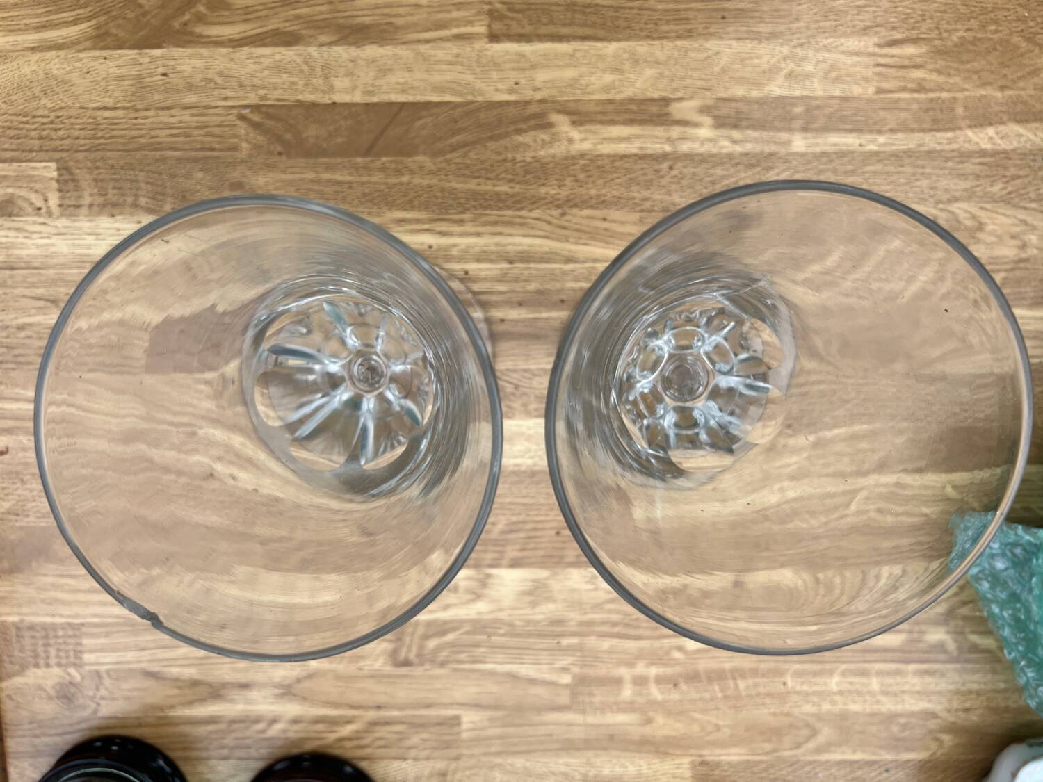 Set - 2 Large thick glass absinthe glasses