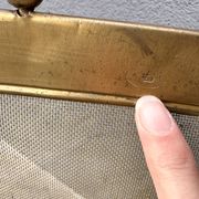 Antique brass fireplace screen from the 19th century by Bouhon Frères.