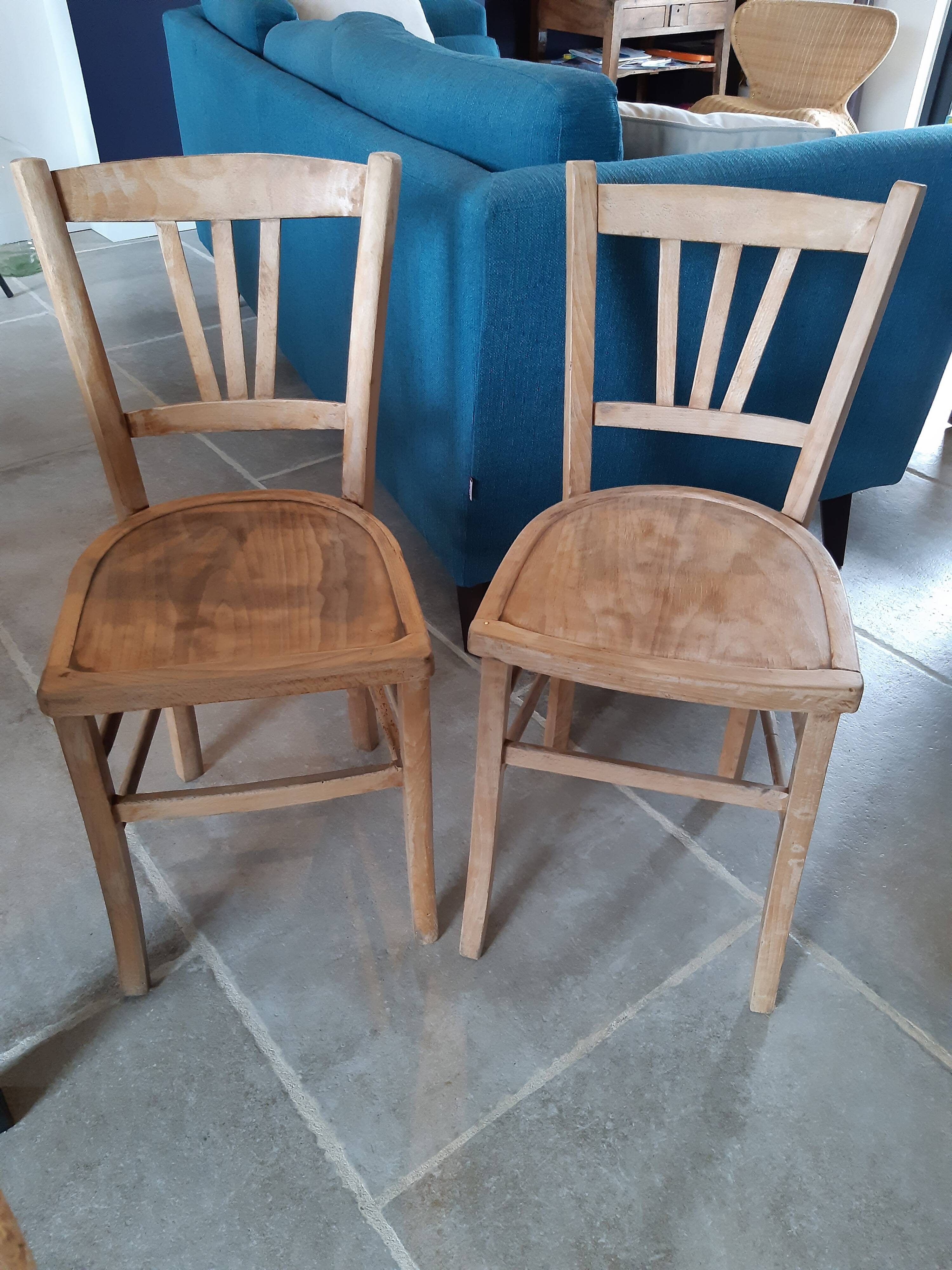 Set of 2 restored bistro chairs