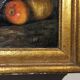 Table still life with apples and basket, signed at the beginning of the 20th century