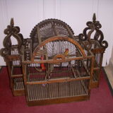 Cage has birds old XVIIIth