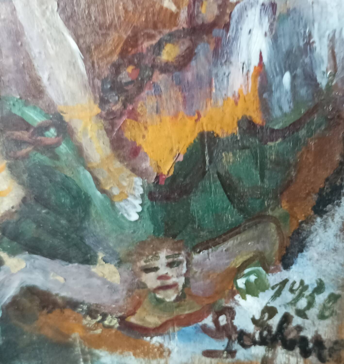 Oil on wood "Angel Gabriel" 1930s