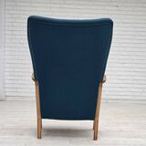 Fauteuil danois des années 1970 par Fritz Hansen, en laine de mobilier, bois de hêtre.