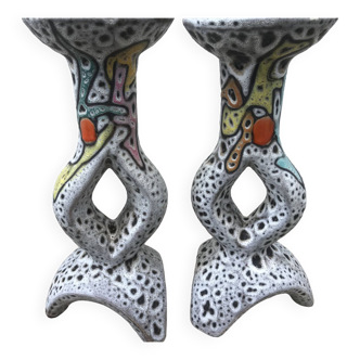 Pair of Marius Bessone candlesticks