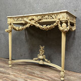 Louis XVI console in lacquered wood around 1850-1880