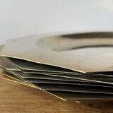Set 10 assiettes métal argenté vintage