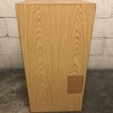 Vintage curtain-shaped binder in light honey-coloured oak