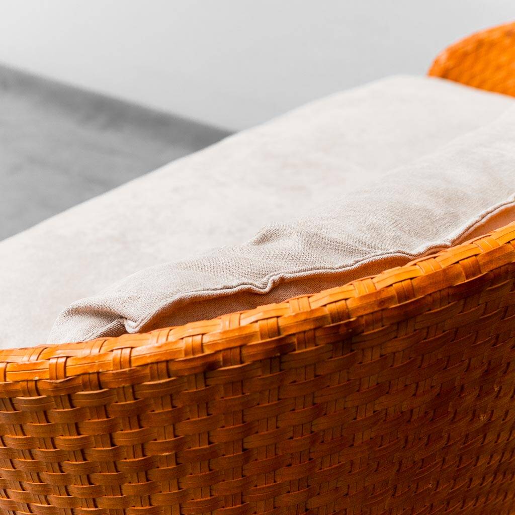 Divano 2 posti intrecciato di tito angoli anni ’90 vintage modernariato