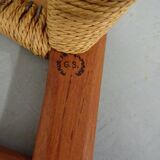 Set of Teak and Paper Cord Dining Chairs by Ejner Larsen for Glyngøre Stolefabrik, 1960s