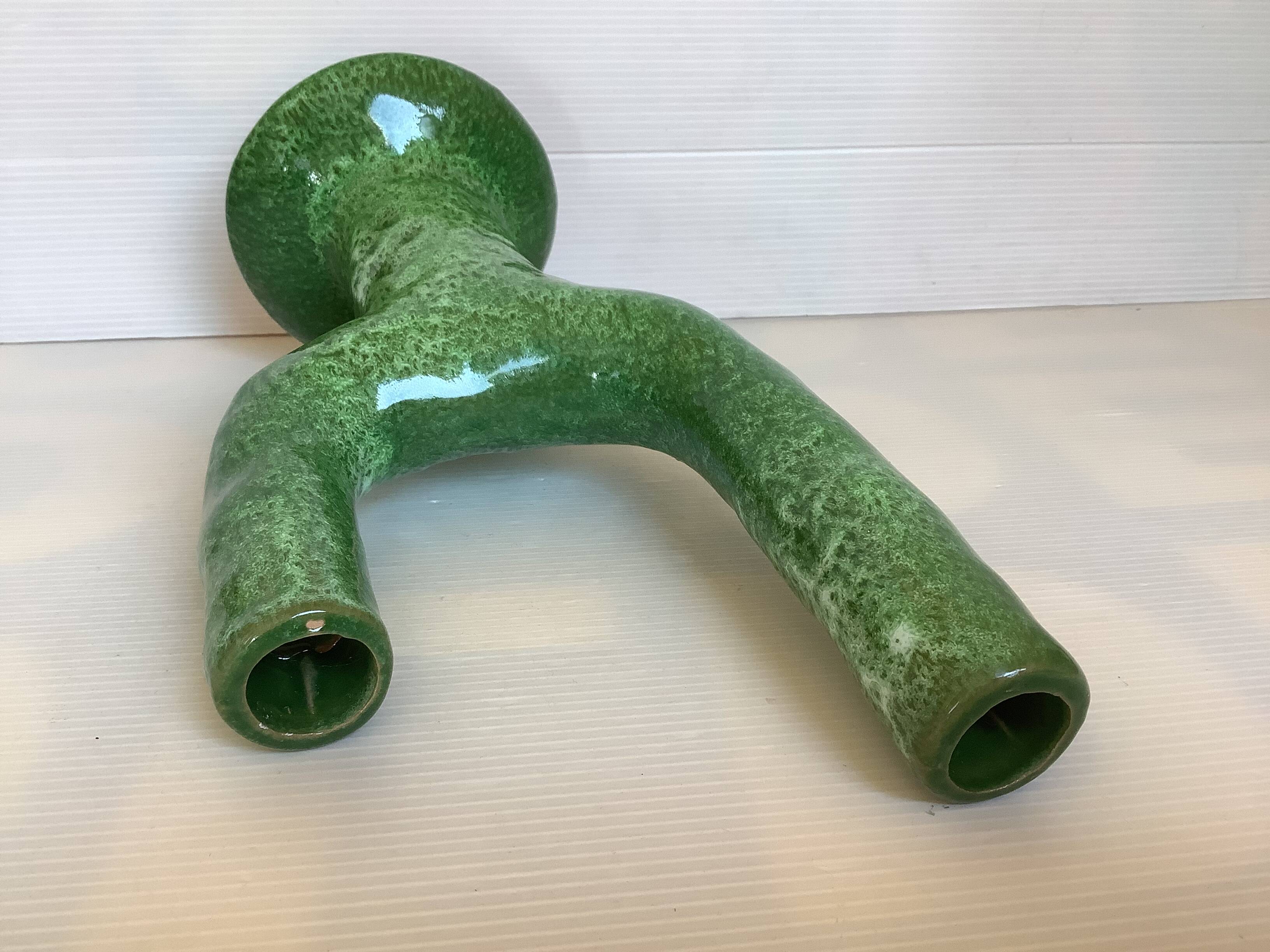 Handcrafted green cactus candle holders