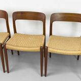Model 75 Chairs by Niels O. Møller for J.L Møllers, 1960s, Set of 4