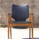 Vintage Scandinavian teak & skaï armchair, Denmark circa 1950