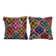 Set of 2 vintage kilim cushion covers 41x41 cm