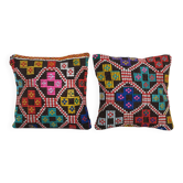 Set of 2 vintage kilim cushion covers 41x41 cm