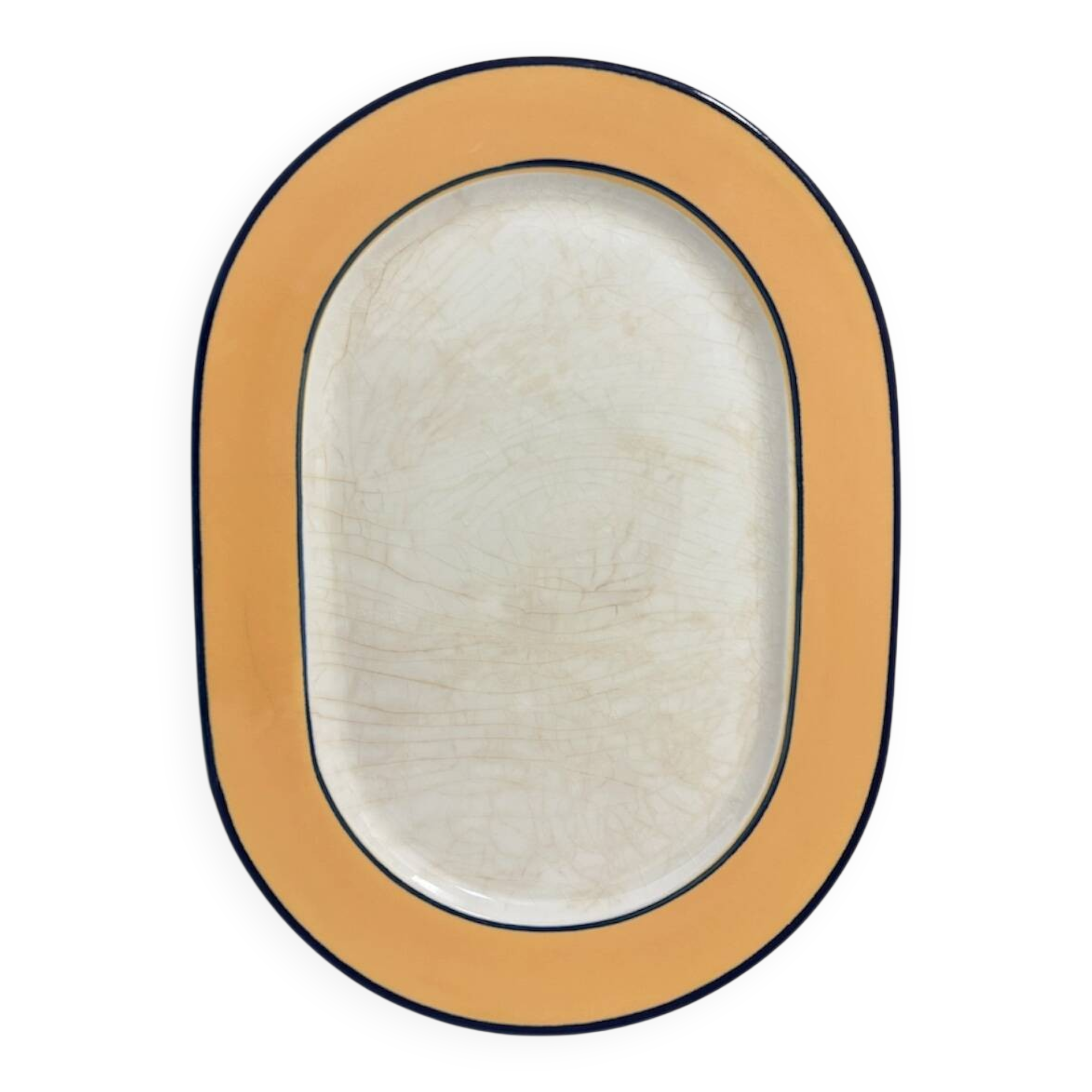 Vintage Pagnossin ceramic/glass plateau, oval, Italy.