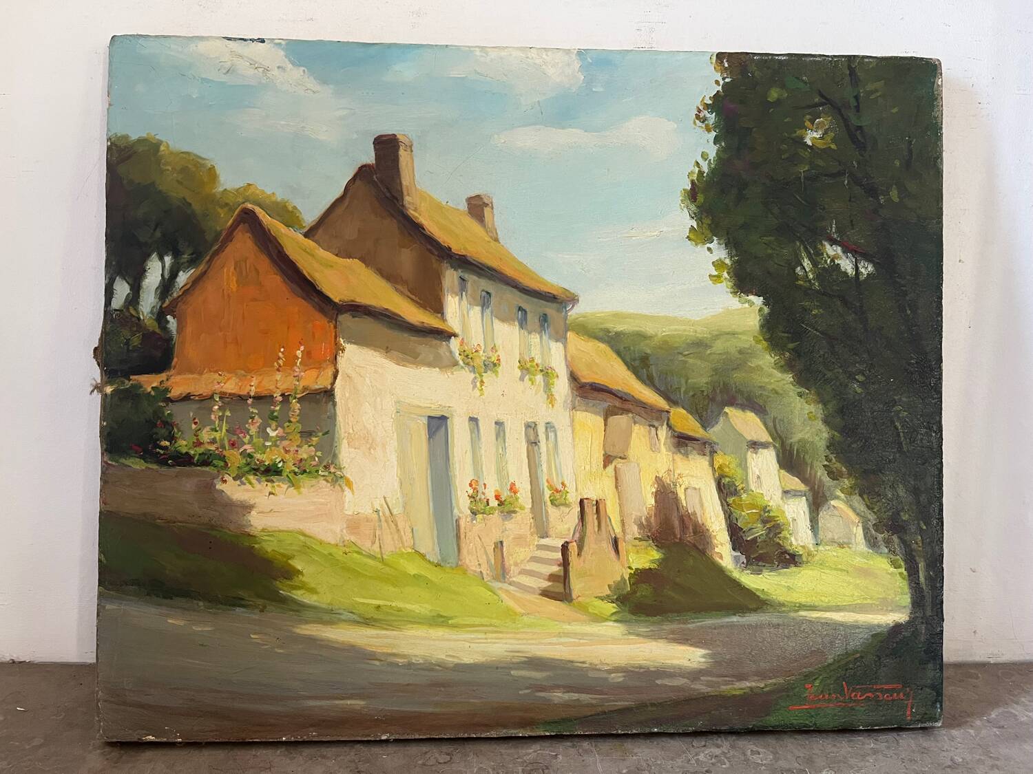 Sortie du village de Thoix, signée Jean Vasseur