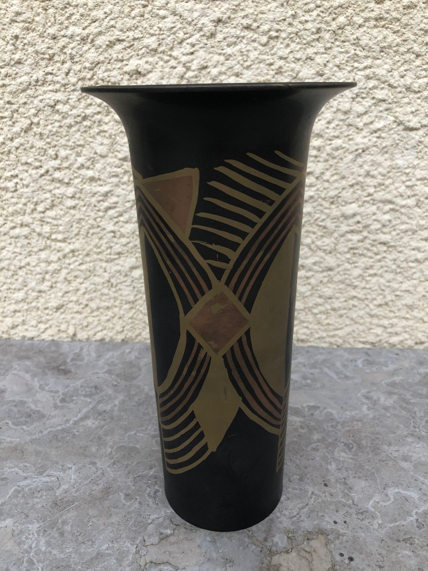 Vase art deco in dinanderie . France circa 1930 - 1940