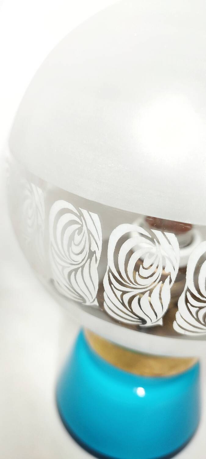 Lámpara de mesa de cristal. España, 1950s.