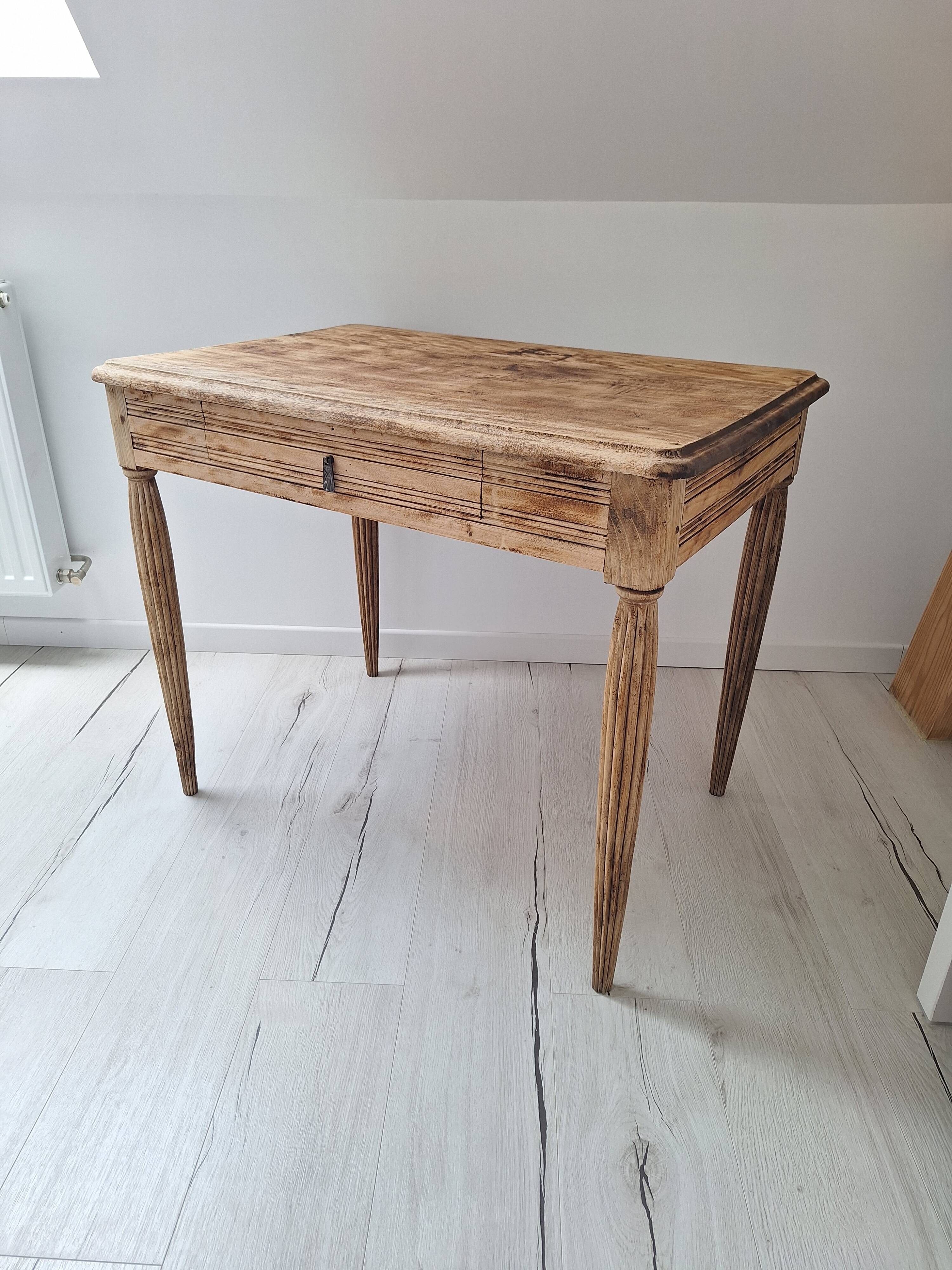 Desk / Side table / Art Deco console in solid wood from the 1930s-1940s