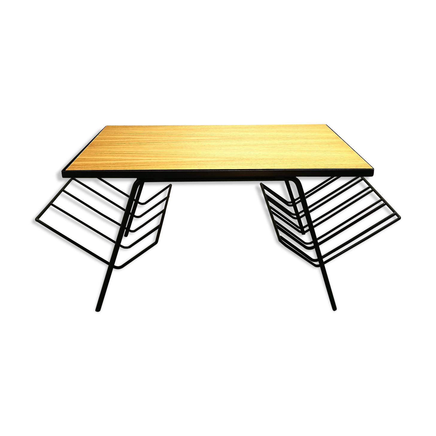 Low table 60s black and wood