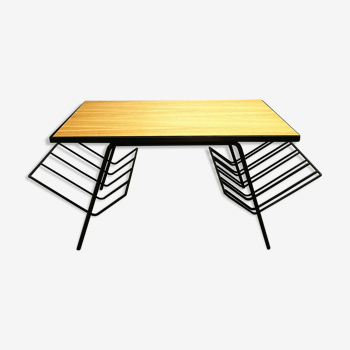 Low table 60s black and wood