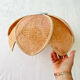 Abat-jour suspension forme fleur paille vintage