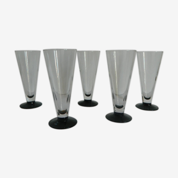 5 champagne flutes 1970