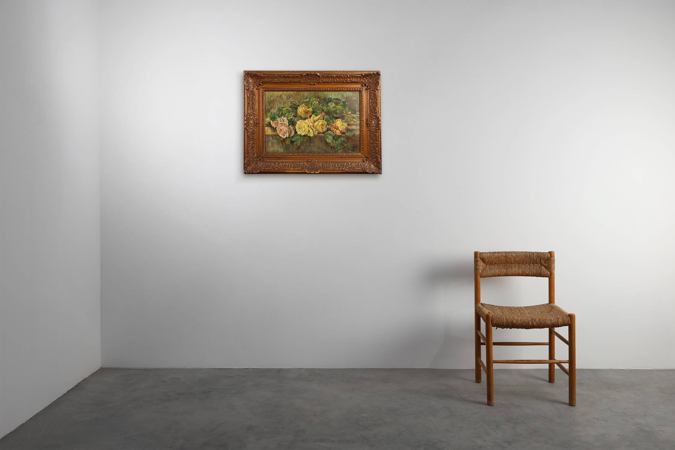 Romantic Floral Still Life Painting, Belgium ca. 1900