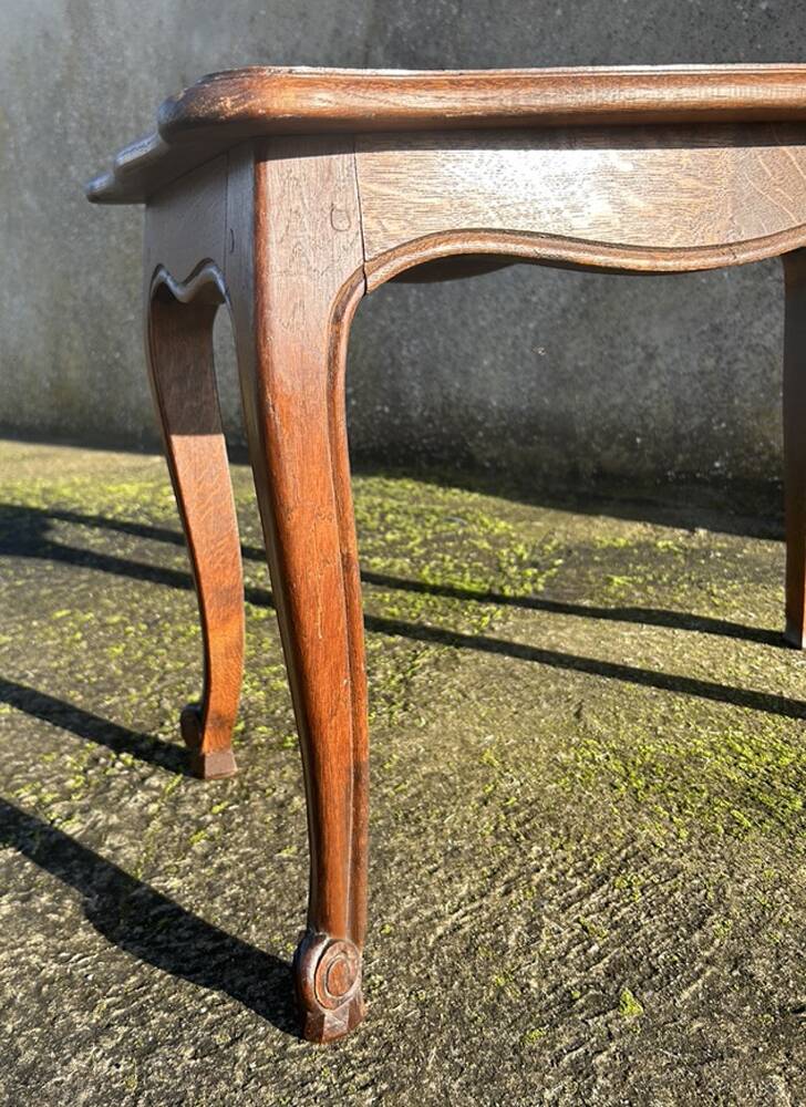 Small coffee or side table, oak, marquetry, Louis XV style, vintage