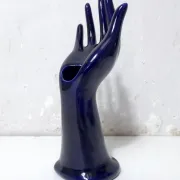 blue vintage ceramic ring holder vase jewellery stand