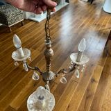 Lustre ancien bronze vintage pampilles
