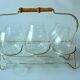 1950s - 6 cognac glasses on a brass tray as a set - Vintage
