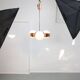Vintage Italian Copper & Opaline Glass Chandelier