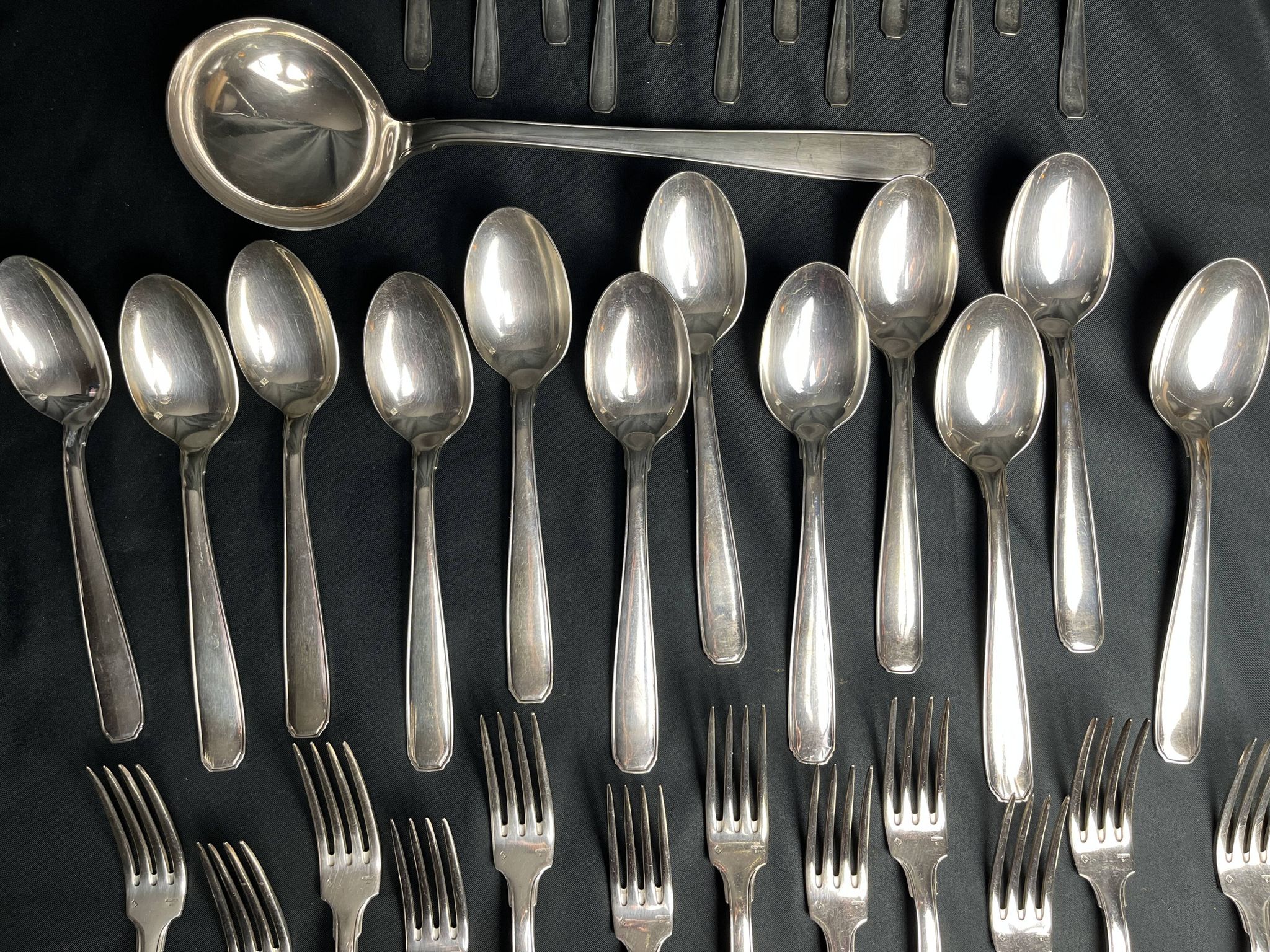 Tableware, silver-plated cutlery Argenta hallmark around 1970