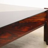 Scandinavian rosewood and glass coffee table Mobelintarsia - 1960