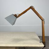 Lampe articulée constructiviste en bois et métal