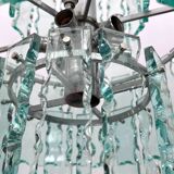Lustre italien en verre taillé par Zero Quattro années 1970