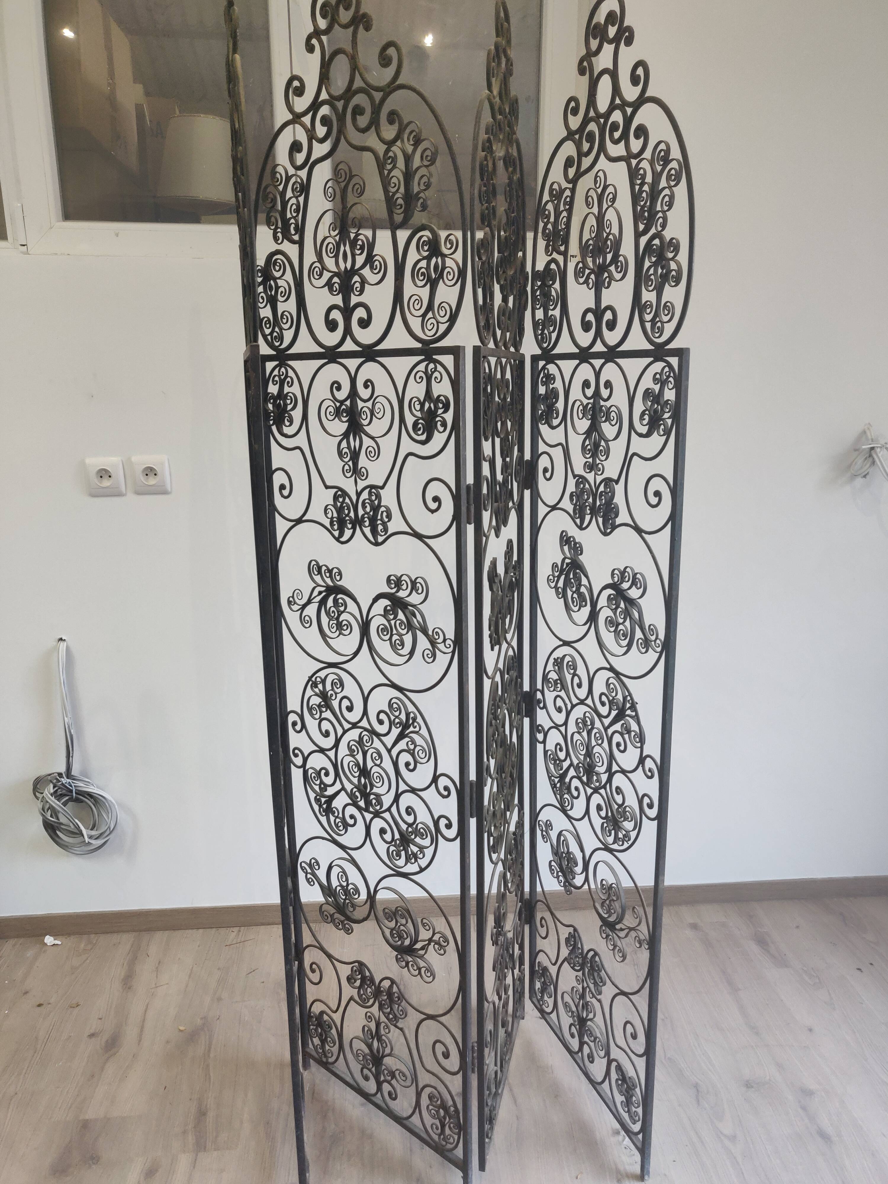 Moorish screen in andalusian arabic forge iron