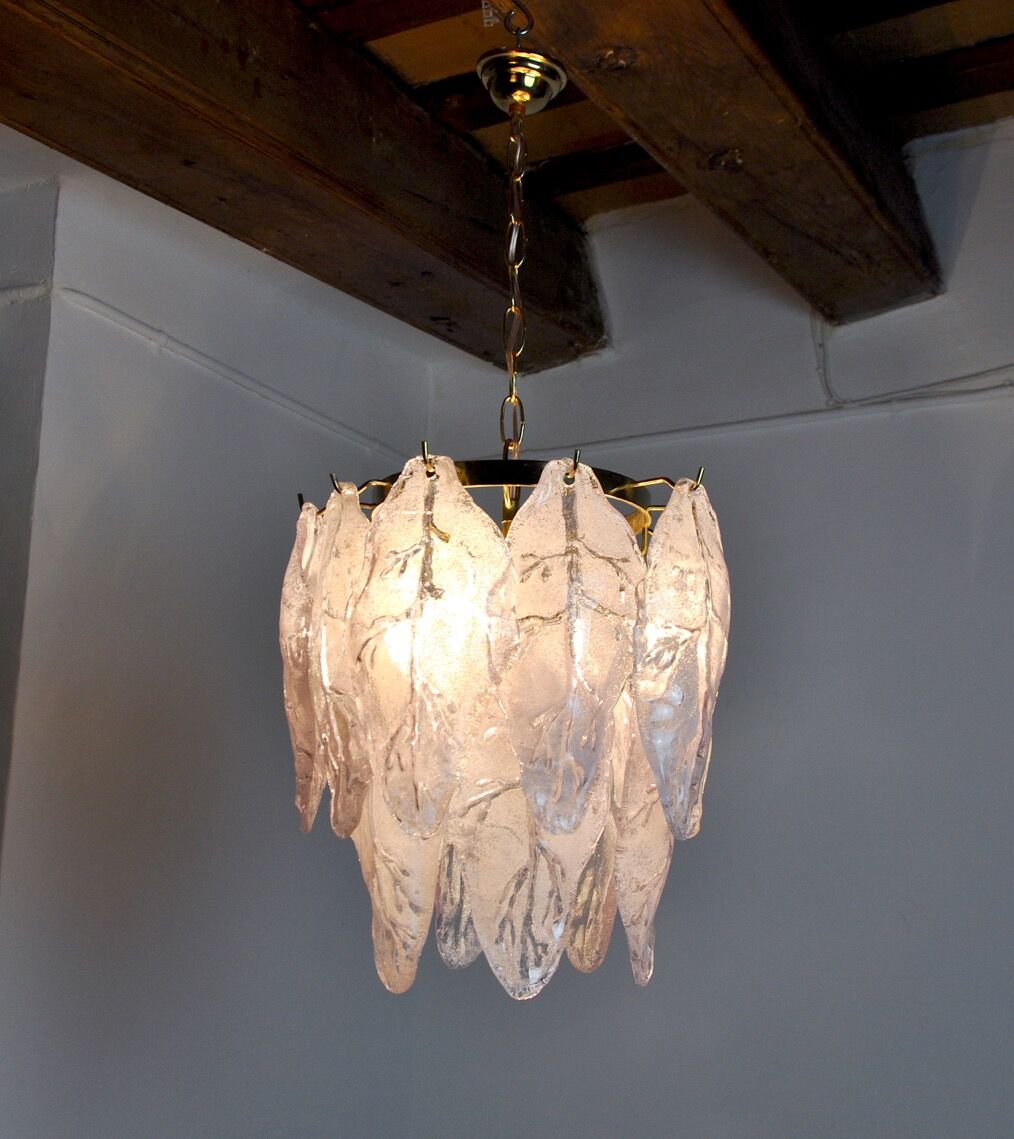 Mazzega chandelier in Murano lila glass, Italy, 1970