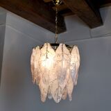 Mazzega chandelier in Murano lila glass, Italy, 1970