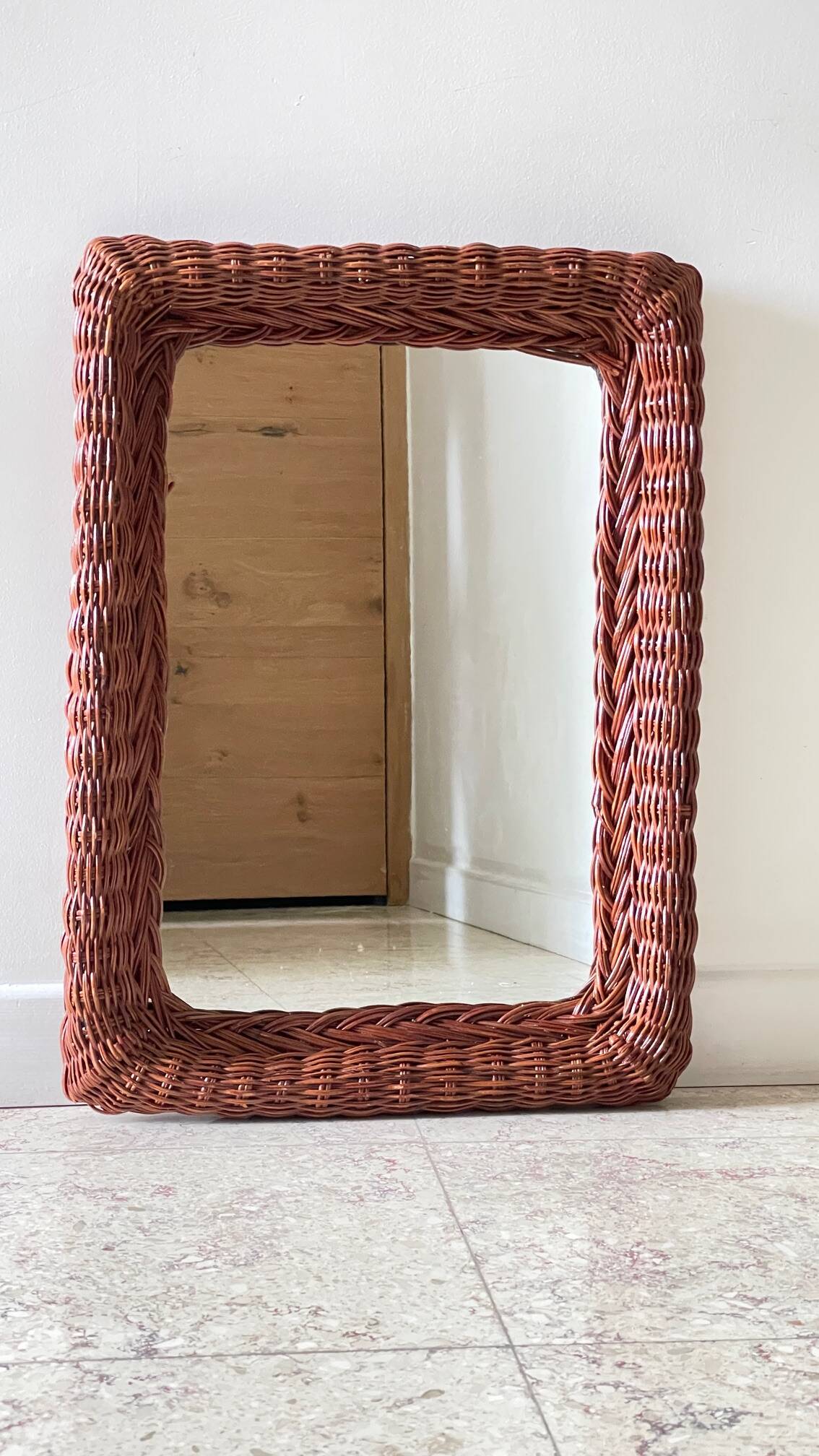 VINTAGE Rattan MIRROR