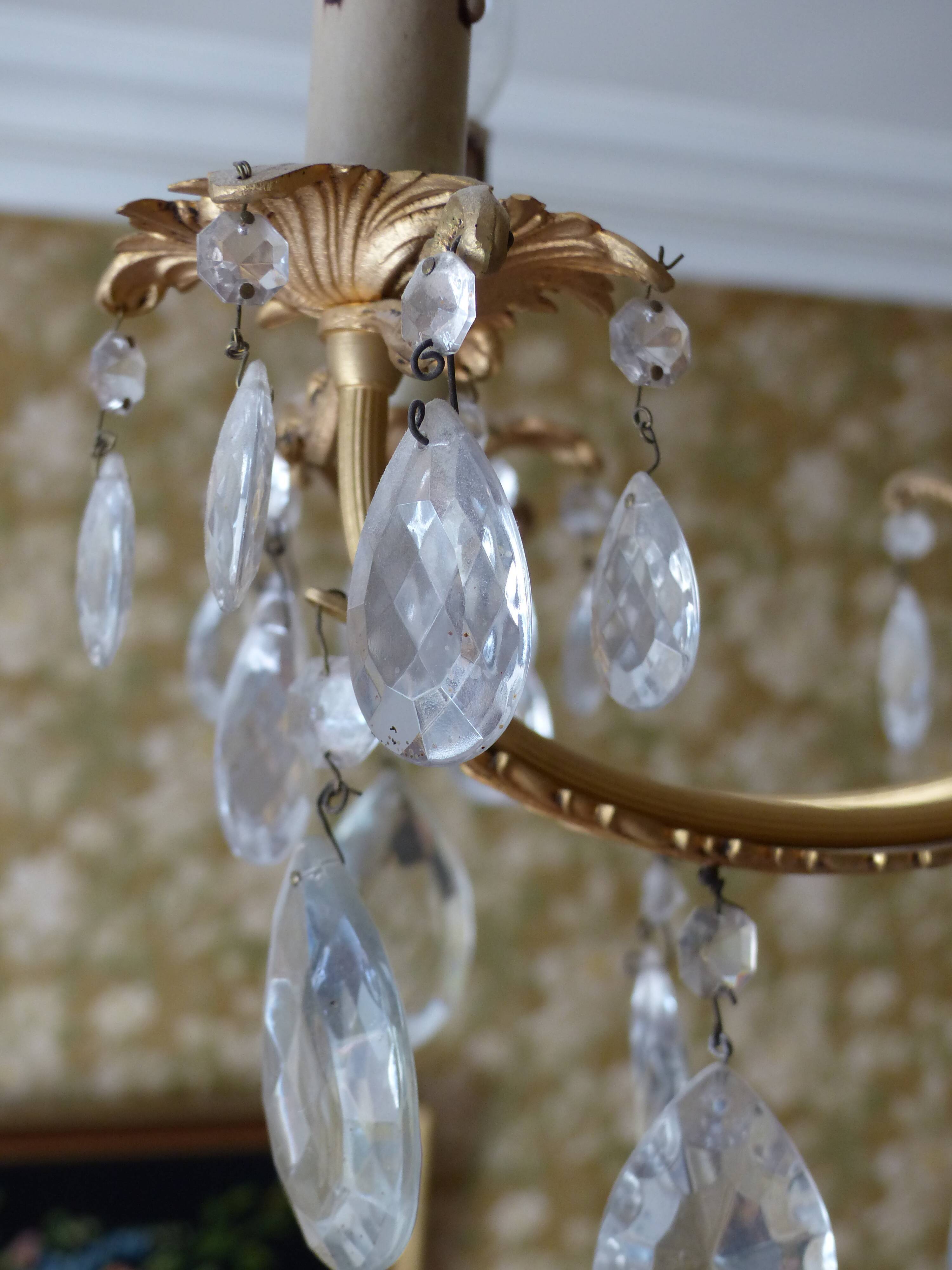 Bronze chandelier - branches with tassels