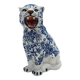 Statue de tigre en céramique bleu de Delft